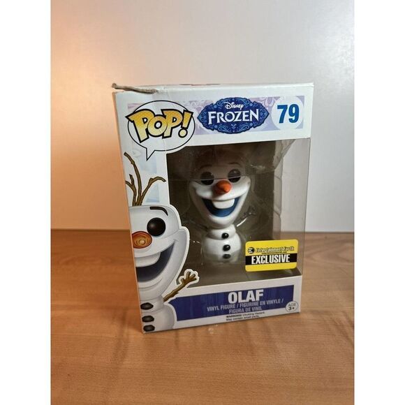 DISNEY FROZEN GLITTER OLAF THE SNOWMAN POP VINYL FIGURE - EE EXCLUSIVE Damaged - Picture 1 of 9
